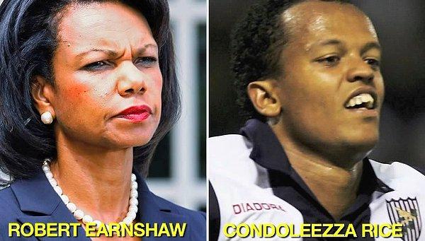 4. Condoleezza Rice ABD'nin eski Dışişleri bakanı ve Zambiyalı Futbolcu Robert Earnshaw