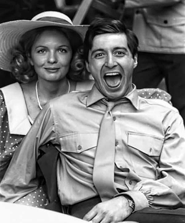 11. Diane Keaton ve Al Pacino "Godfather" filminin setinde (1972)