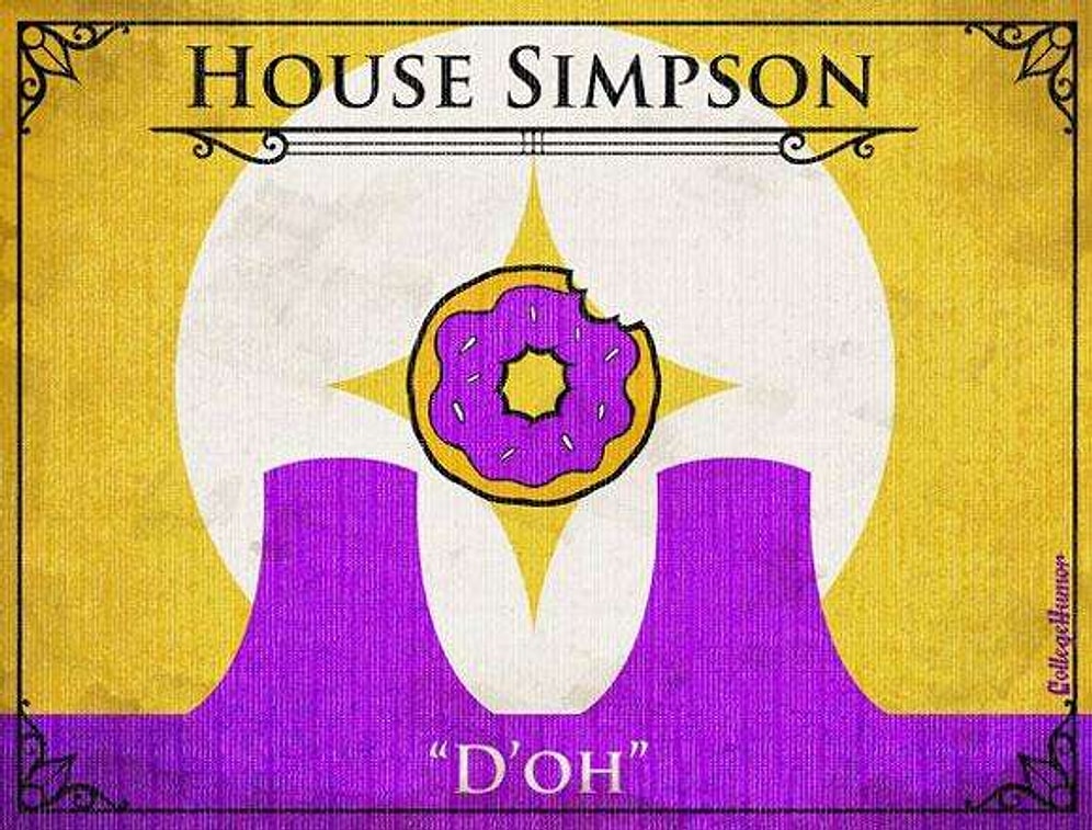 Popüler Kültürden 21 Karakter ve Game Of Thrones Hanedan Armaları