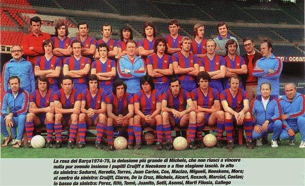 4. 1974 senesinde Barcelona kadrosu, Messi’nin doğumuna yıllar var ancak Barcelona o sene de şampiyon olmuştur.
