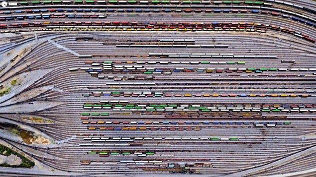 Demiryolu kavşağı, Atlanta, Georgia, ABD. - 33.800083, -84.451936