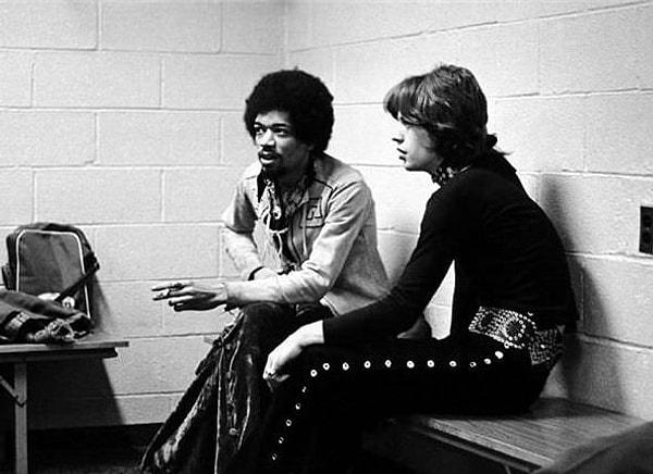 9. Jimi Hendrix ve Mick Jagger-1969