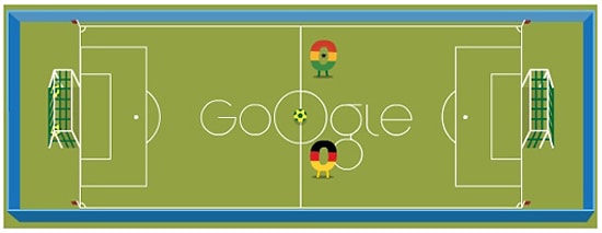 Google'dan Almanya - Gana Maçına Özel Doodle