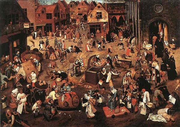 27. The Fight Between Carnival and Lent (Karnaval ve Perhiz Arasındaki Savaş) - Pieter Brueghel (1559)