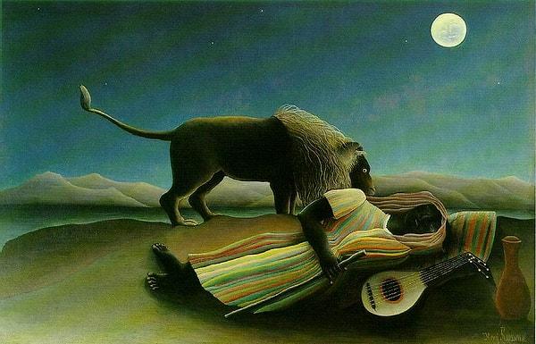 30. The Sleeping Gypsy (Uyuyan Çingene) - Henri Rousseau (1897)