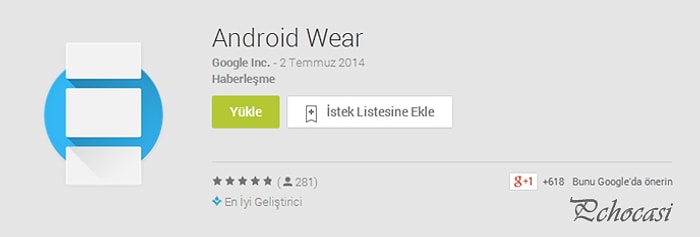 Android Wear Play Store'da Yayınlandı