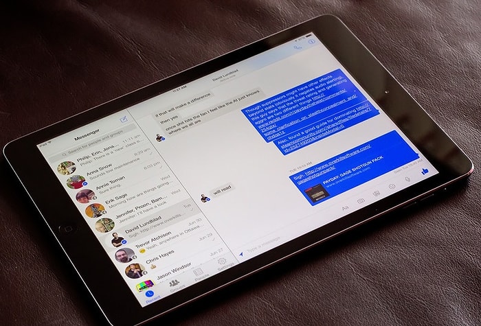 Facebook Messenger iPad'de