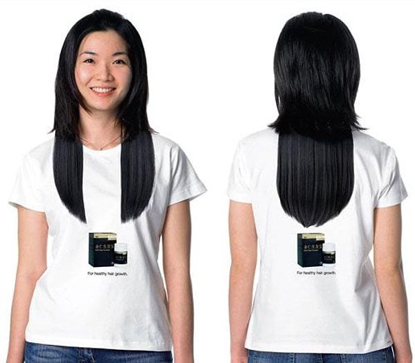 5. Uzun Saç Tasarımlı Tişört