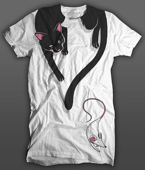 8. Kedi-Fare Tişört Tasarımı