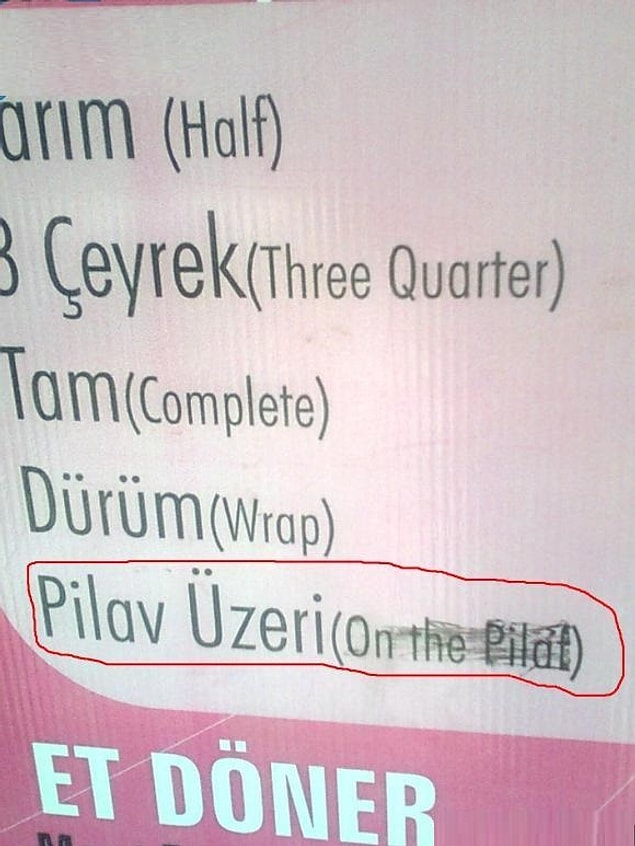 3. Pilavın İngilizcesini de bulaydık iyiydi ya