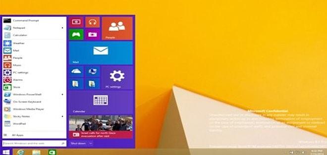 Windows 8.1'in ekran görüntüsü