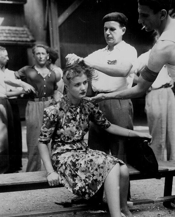 8. Utanç; 2. Dünya Savaşı'ndan sonra Almanlarla ilişkiye giren Fransız kadınlar işaretleniyor.