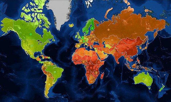 1. Dünya mutluluk haritası :)
