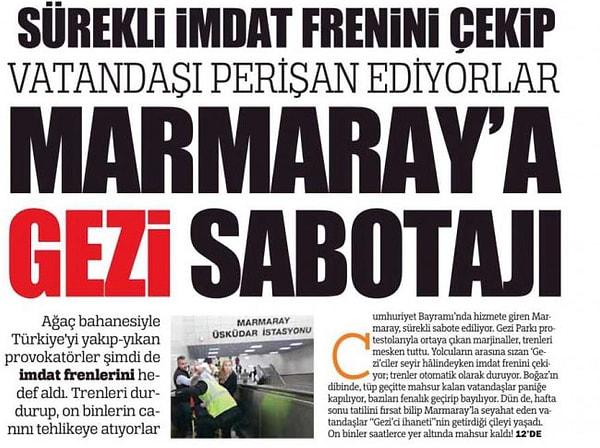 3. Geziciler Marmaray'a sabotaj yaptı