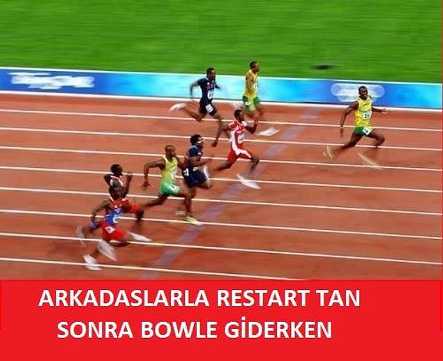 Arkadaşlarla restarttan sonra bowla giderken: