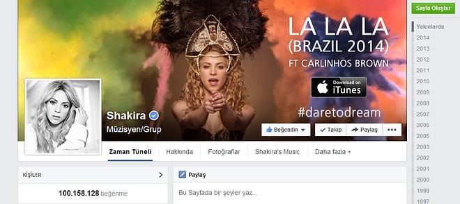 Shakira Facebook Rekoru Kırdı