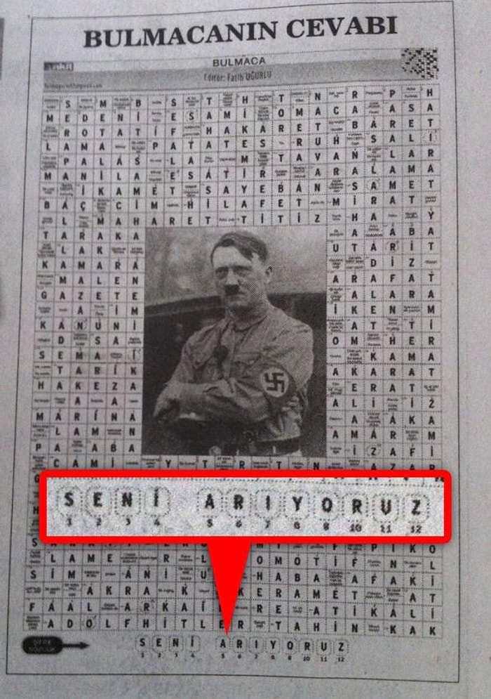 Akit'ten Hitler'li Bulmaca Şifresi: Seni Arıyoruz