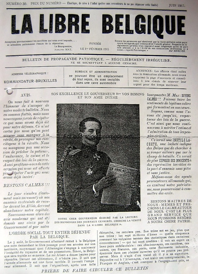 17. Libre Belgique gazetesi, Belçika