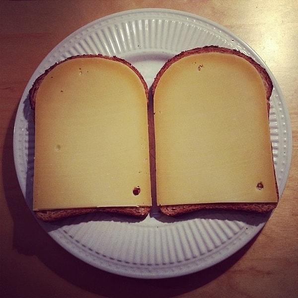19. Ruh ikizi olan peyniri bulmuş tost ekmeği