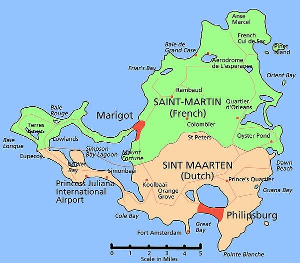 35. Sint Maarten (Hollanda)	34 km2