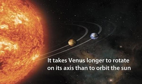 24. Ayrıca, Venüs'te bir gün Dünya yılından daha uzundur.