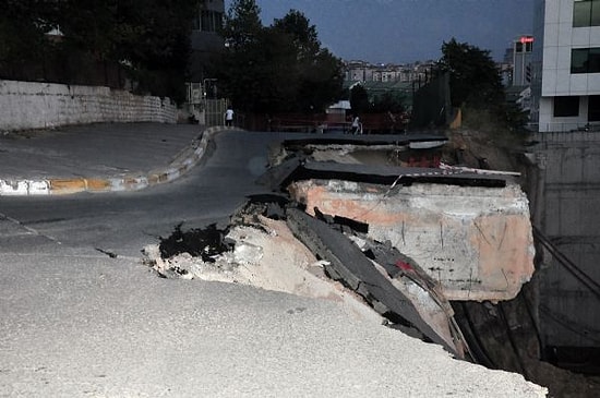 Maltepe'de Yan Yol Çöktü!