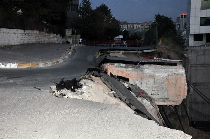 Maltepe'de Yan Yol Çöktü!