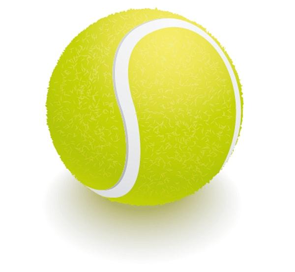 12. Parlak sarı tenis topları.