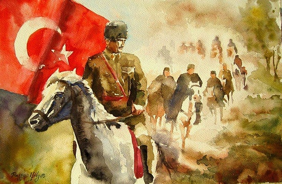 Sulu Boya İle Çizilmiş 15 Muhteşem Atatürk Portresi