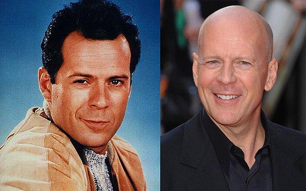 1. Yıllar geçtikçe karizmasına karizma katan aktör Bruce Willis (Dudaklar da değişmemiş).