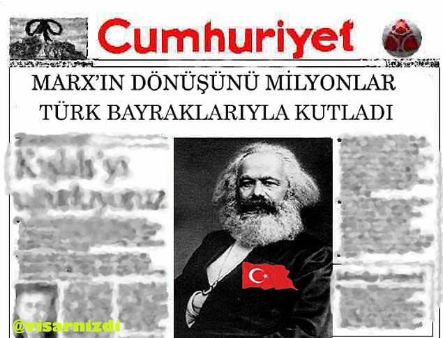 14. Cumhuriyet gazetesi de olası dönüşte böyle bir manşet seçer gibi :