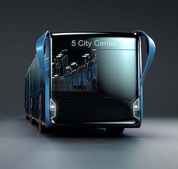 1. Şehir otobüslerinin dış yüzeyi tamamen LCD ekran için ayrılmış.