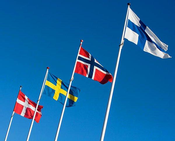 43. Bütün İskandinav ülkelerinin bayraklarında haç işareti vardır.