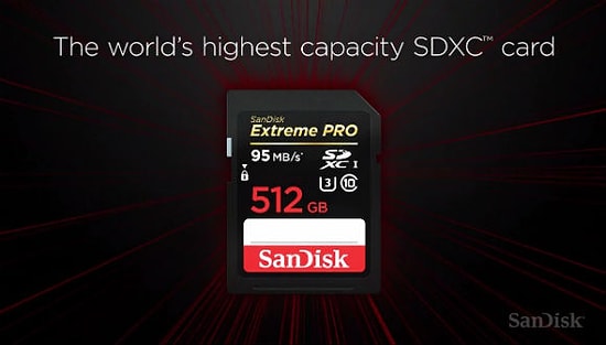 Sandisk'ten 512 GB'lık Hafıza Kartı