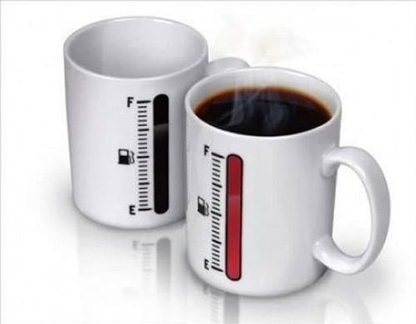 90. Kahvenizin sıcaklığını diliniz yanmadan öğrenmenizi sağlayacak fincanlar