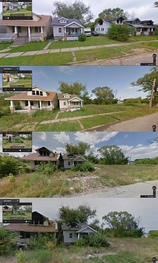 31. Detroit'te doğaya karışan evler.