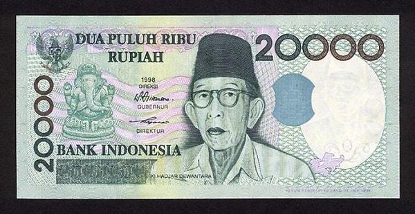 6. Endonezya'nın 20.000 Rupiah'lık Banknotu