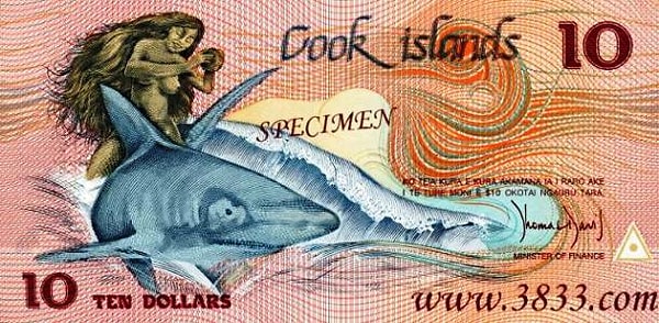 13. Cook Adaları'nın 10 Dolar'lık Banknotları