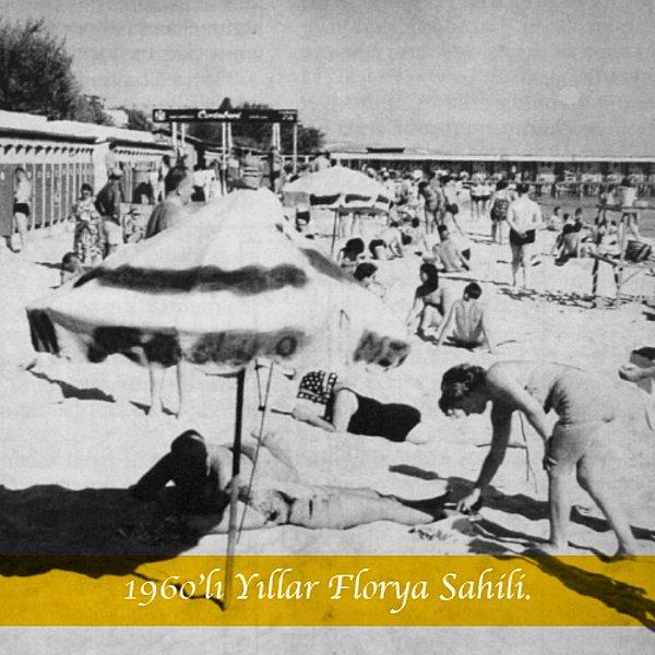 10) 1960’lı yıllarda Florya sahilinde güneşin tadını çıkaran ve denize giren yazlıkçılardan bir kare…