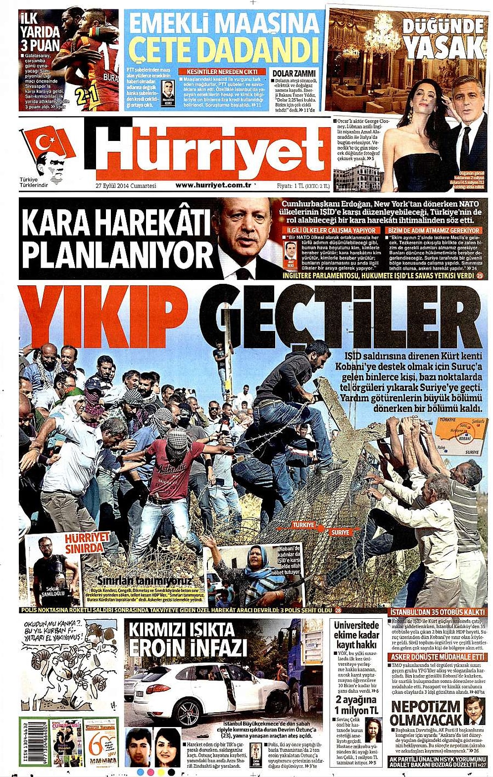 Gazetelerde Bugün | 27 Eylül Cumartesi