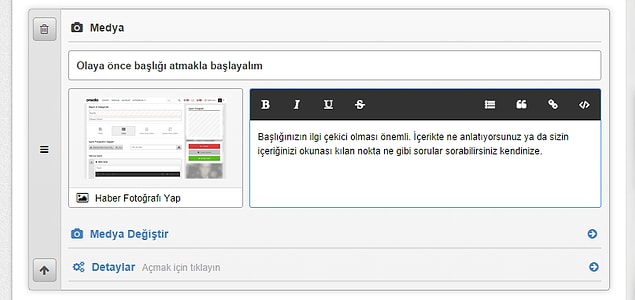 8. İlk maddeniz için başlık ve açıklama ekleyin.