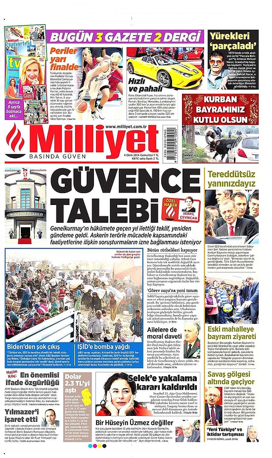 Gazetelerde Bugün | 4 Ekim Cumartesi