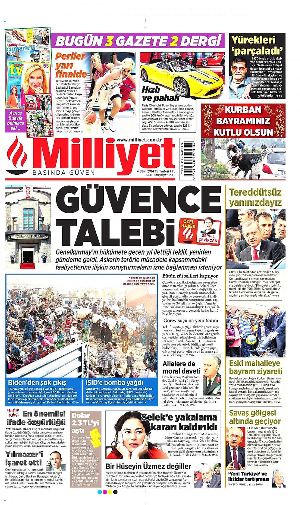 Gazetelerde Bugün | 4 Ekim Cumartesi