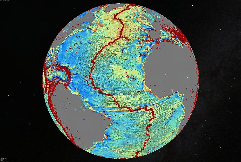 Dünyadaki Okyanus Derinliklerini Gösteren Uydu Fotoğrafı Yayınlandı