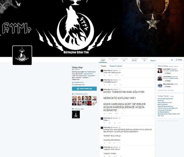 Hacker saldırısı sonrasında Oktay Ekşi'nin twitter hesabı bu hale geldi