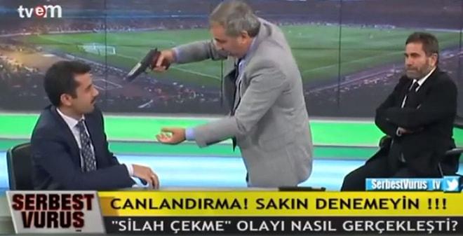 Aybaba canlı yayında Mehmet Baransu'ya silah çekti