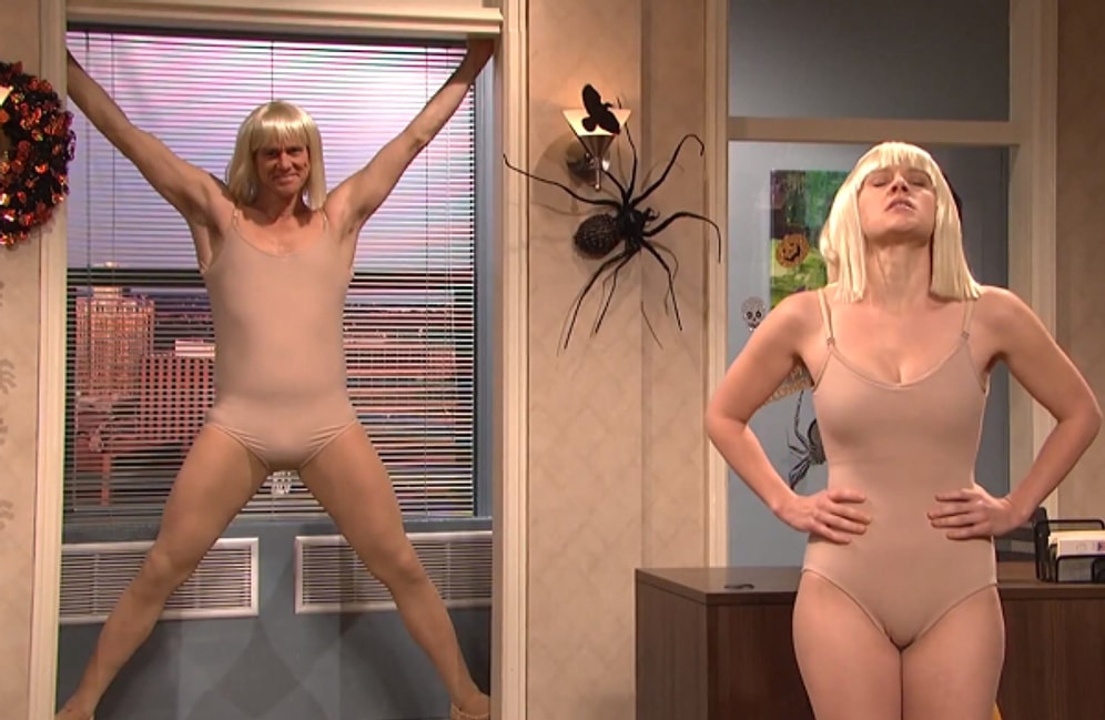 Kate McKinnon ve Jim Carrey'den Halloween İçin Chandelier Skeci