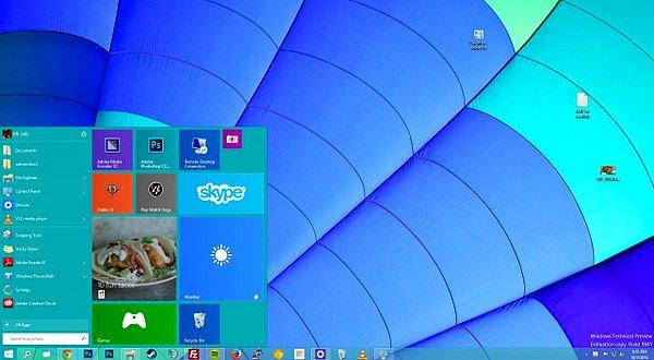 8. Windows 10’daki Aero temalı objelerin yeniden tasarlanıp yerleştirilebilir olması