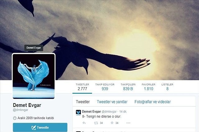 Demet Evgar'ın Twitter Hesabından Yeni Tweetler