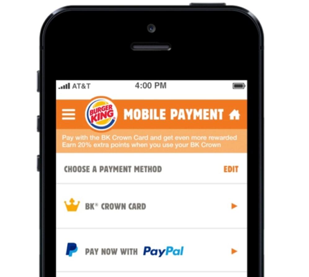 Burger King, Mobil Uygulamasına Tek Tıkla Ödeme İçin PayPal Seçeneği Ekledi